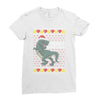 ugly dinosaur merry christmas Ladies Fitted T-Shirt