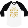 kings are born in 1997 3/4 Sleeve Shirt