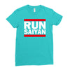 run saiyan Ladies Fitted T-Shirt