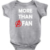 avengers more than a fan white logo Baby Bodysuit