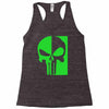 mad engine marvel brand punisher scar glow in the dark Racerback Tank