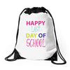 happy laft day of school Drawstring Bags