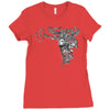 girl butterfly head Ladies Fitted T-Shirt