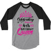 Celebrating With the 4th Birthday Queen 3/4 Sleeve Shirt