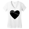 black heart Women's V-Neck T-Shirt
