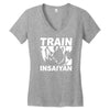 silver edition train insaiyan dragonball z insane bodybuilding goku Women's V-Neck T-Shirt