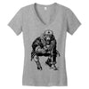 comunist monkey Women's V-Neck T-Shirt
