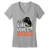 This Girl Loves Her Boxer Women's V-Neck T-Shirt