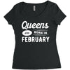Queens are Born in February Women's Triblend Scoop T-shirt