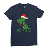 christmas dinosaur Ladies Fitted T-Shirt