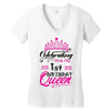 Celebrating With the 1st Birthday Queen Women's V-Neck T-Shirt