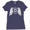 letter d with wings Ladies Fitted T-Shirt