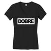 Dobre Black/White Women's V-Neck T-Shirt