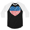 usa flag 2 3/4 Sleeve Shirt