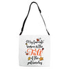 my favorite season is the fall of the patriarchy Adjustable Strap Totes