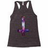 inverted galaxy cross funny  religion banter space fashion new Racerback Tank
