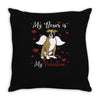 my boxer is my valentine1 Throw Pillow