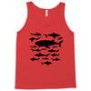 shark chart light blue t shirt Tank Top
