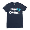 Bun in the Oven with Heart Baby Boy Ladies Fitted T-Shirt