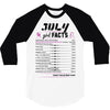 July Girl Facts Leo 3/4 Sleeve Shirt