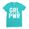 girl power white logo Ladies Fitted T-Shirt