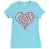 love heart outline valentine's day Ladies Fitted T-Shirt