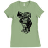 dance robot music old Ladies Fitted T-Shirt
