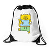 meow is running Drawstring Bags