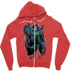 polygonal owl Zipper Hoodie