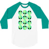 sad alien and daisy nineties grunge pattern 3/4 Sleeve Shirt