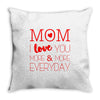 mom i love you more everyday Throw Pillow