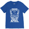 Never Underestimate Dog Rescuer Who Was Born April V-Neck Tee