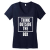 think outside the box Women's V-Neck T-Shirt