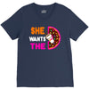 She Wants The D - Dunkin Donuts V-Neck Tee