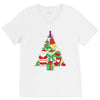 christmas tree made of bells stocking santa V-Neck Tee