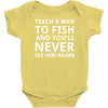 teach a man to fish Baby Onesie