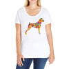 boxer flower Ladies Curvy T-Shirt