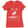santa aries xhristmas ugly t shirts Ladies Fitted T-Shirt