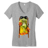 frog funny cocktail Women's V-Neck T-Shirt