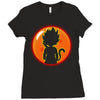 Kid Goku Saiyan With Dragon Ball 4 Star Ladies Fitted T-Shirt