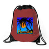florida palm trees sunset Drawstring Bags