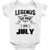 Legends Are Born In July Baby Onesie