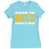 born to dive forced to work Ladies Fitted T-Shirt