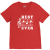 Best Dad Ever Funny Music Note V-Neck Tee