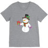 smiling snowman holding out christmas V-Neck Tee