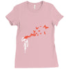 banksy headshot butterfly Ladies Fitted T-Shirt