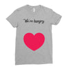 We're Hungry with Heart Ladies Fitted T-Shirt