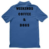 weekends coffee and dogs back Polo Shirt