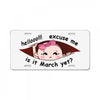 March Peeking Out Asian Baby Girl License Plate