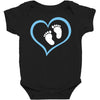 Baby Boy with Heart Any Name Customized Baby Bodysuit